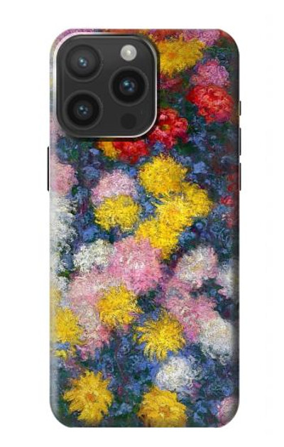 S3342 Claude Monet Chrysanthemums Case Cover Custodia per iPhone 15 Pro Max