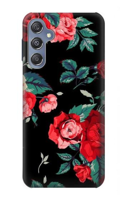 S3112 Rose Floral Pattern Black Case Cover Custodia per Samsung Galaxy M34 5G