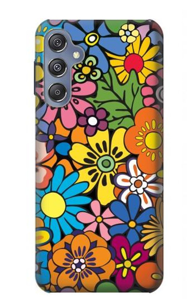 S3281 Colorful Hippie Flowers Pattern Case Cover Custodia per Samsung Galaxy M34 5G