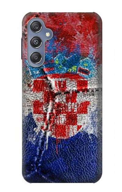 S3313 Croatia Flag Vintage Football Graphic Case Cover Custodia per Samsung Galaxy M34 5G