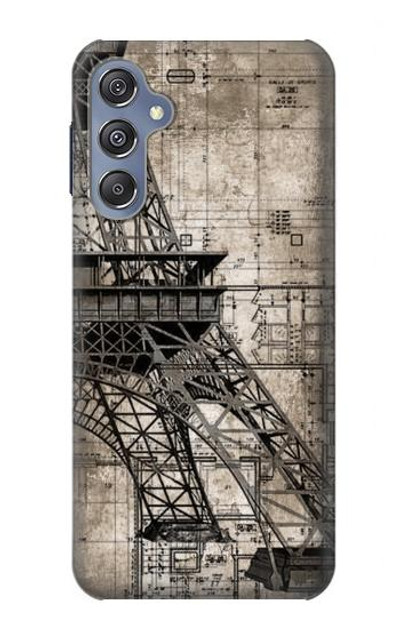 S3416 Eiffel Tower Blueprint Case Cover Custodia per Samsung Galaxy M34 5G