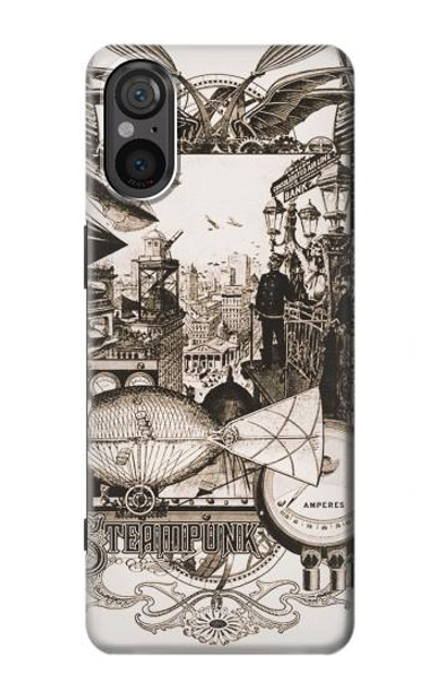 S1681 Steampunk Drawing Case Cover Custodia per Sony Xperia 5 V S1681 Steampunk Drawing Case Cover Custodia per Sony Xperia 5 V