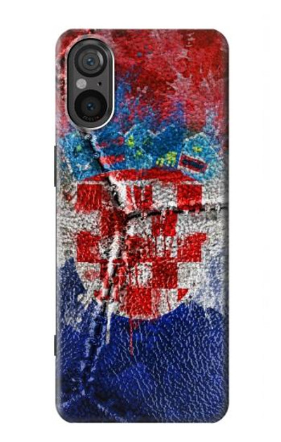 S3313 Croatia Flag Vintage Football Graphic Case Cover Custodia per Sony Xperia 5 V