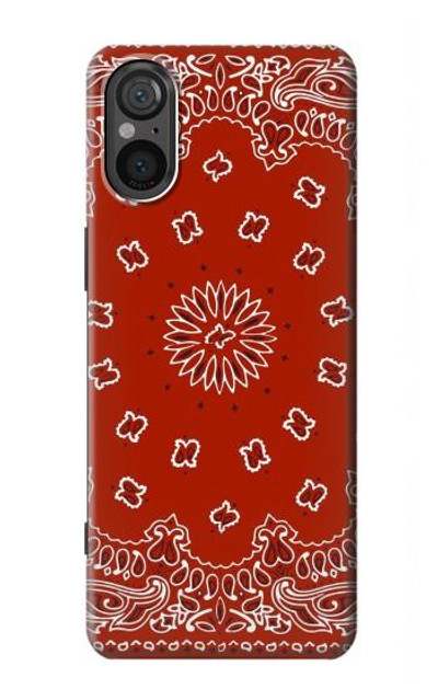 S3355 Bandana Red Pattern Case Cover Custodia per Sony Xperia 5 V