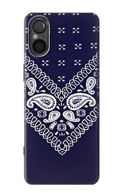 S3357 Navy Blue Bandana Pattern Case Cover Custodia per Sony Xperia 5 V