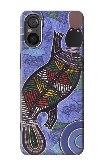 S3387 Platypus Australian Aboriginal Art Case Cover Custodia per Sony Xperia 5 V