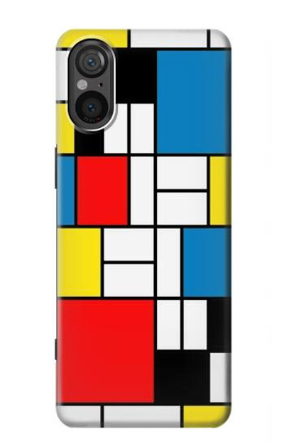 S3814 Piet Mondrian Line Art Composition Case Cover Custodia per Sony Xperia 5 V