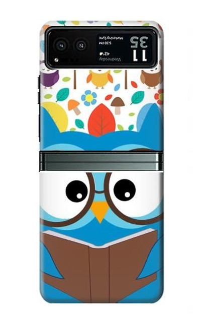 S2521 Cute Nerd Owl Cartoon Case Cover Custodia per Motorola Razr 40