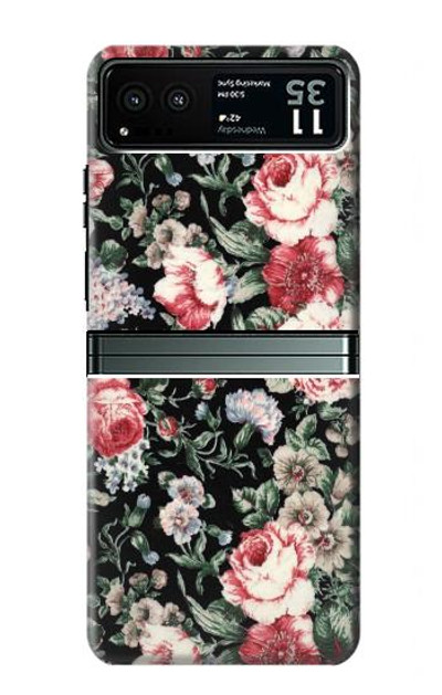 S2727 Vintage Rose Pattern Case Cover Custodia per Motorola Razr 40
