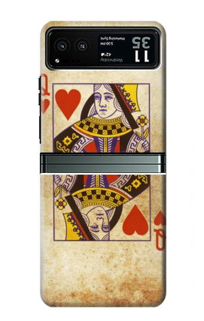 S2833 Poker Card Queen Hearts Case Cover Custodia per Motorola Razr 40