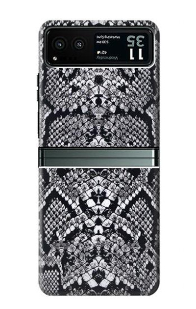 S2855 White Rattle Snake Skin Graphic Printed Case Cover Custodia per Motorola Razr 40