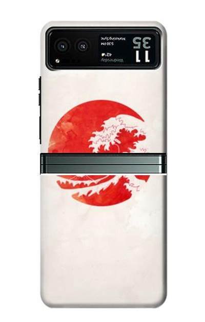 S3237 Waves Japan Flag Case Cover Custodia per Motorola Razr 40