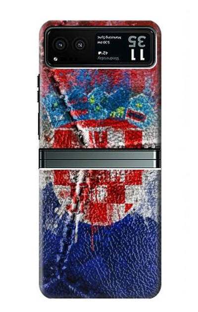 S3313 Croatia Flag Vintage Football Graphic Case Cover Custodia per Motorola Razr 40