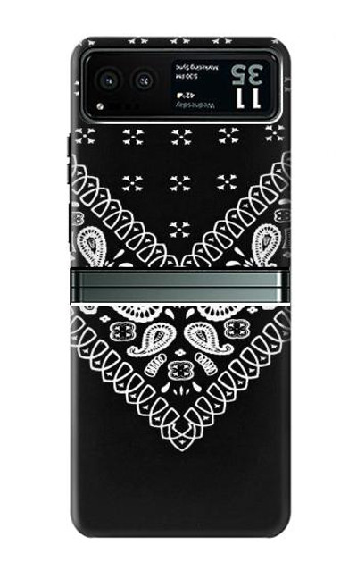 S3363 Bandana Black Pattern Case Cover Custodia per Motorola Razr 40