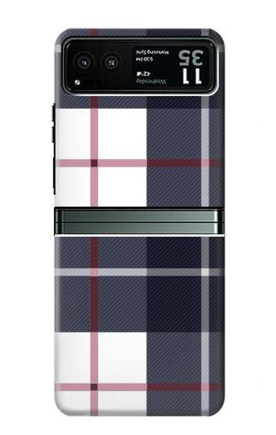 S3452 Plaid Fabric Pattern Case Cover Custodia per Motorola Razr 40