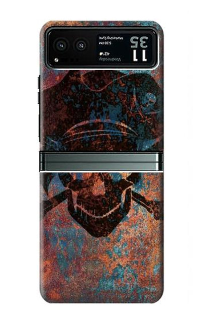 S3895 Pirate Skull Metal Case Cover Custodia per Motorola Razr 40