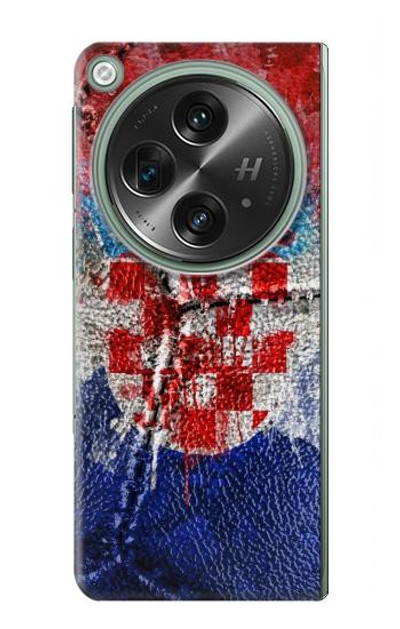 S3313 Croatia Flag Vintage Football Graphic Case Cover Custodia per OnePlus OPEN