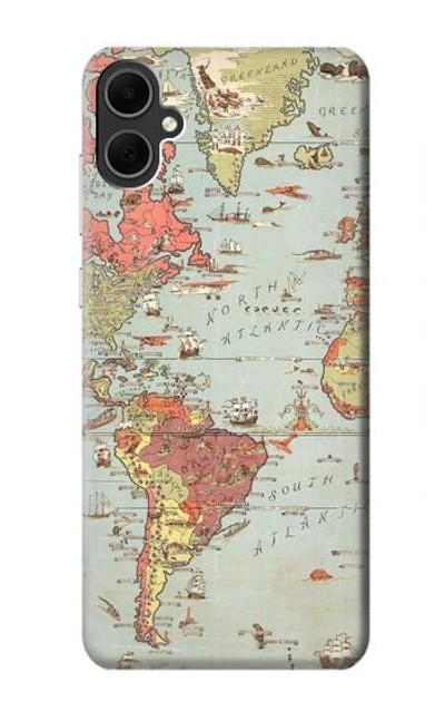 S3418 Vintage World Map Case Cover Custodia per Samsung Galaxy A05