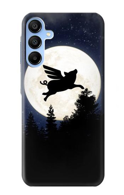 S3289 Flying Pig Full Moon Night Case Cover Custodia per Samsung Galaxy A15 5G