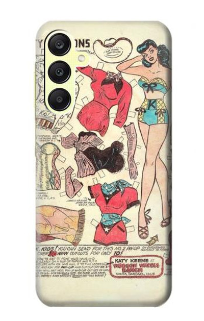 S3820 Vintage Cowgirl Fashion Paper Doll Case Cover Custodia per Samsung Galaxy A25 5G