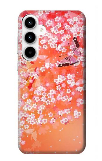 S2543 Japanese Kimono Style Flower Pattern Case Cover Custodia per Samsung Galaxy A35 5G