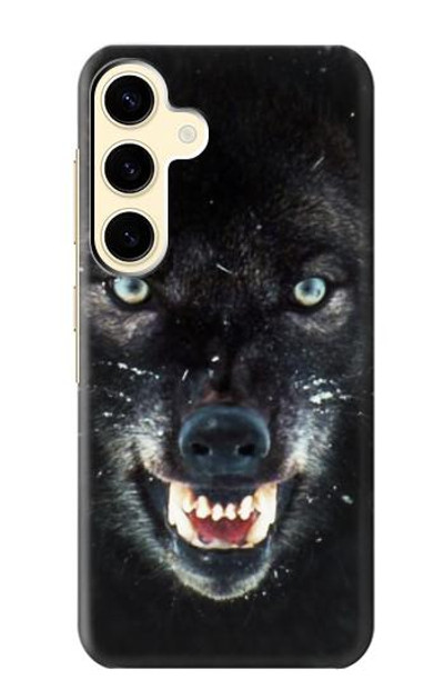 S2823 Black Wolf Blue Eyes Face Case Cover Custodia per Samsung Galaxy S24