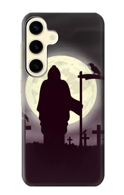 S3262 Grim Reaper Night Moon Cemetery Case Cover Custodia per Samsung Galaxy S24