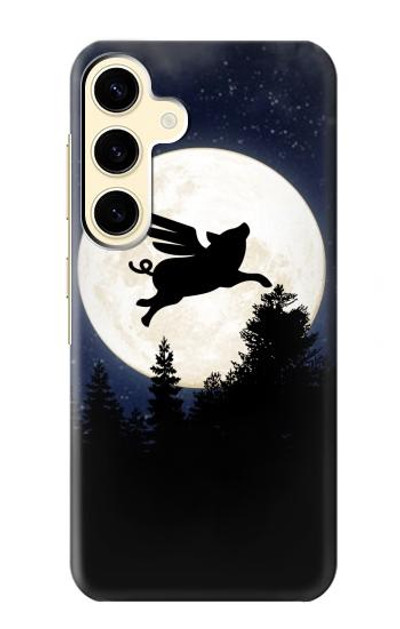 S3289 Flying Pig Full Moon Night Case Cover Custodia per Samsung Galaxy S24