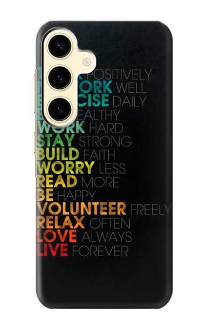 S3523 Think Positive Words Quotes Case Cover Custodia per Samsung Galaxy S24