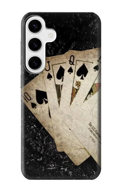 S3231 Vintage Royal Straight Flush Cards Case Cover Custodia per Samsung Galaxy S24 Plus