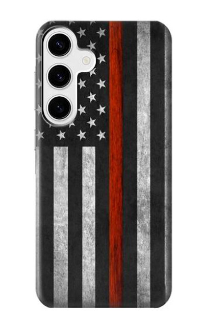 S3472 Firefighter Thin Red Line Flag Case Cover Custodia per Samsung Galaxy S24 Plus