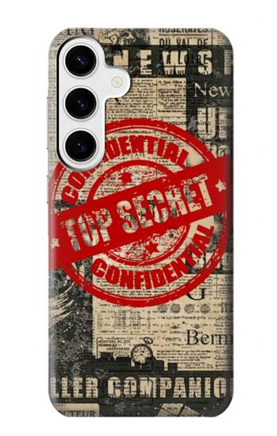 S3937 Text Top Secret Art Vintage Case Cover Custodia per Samsung Galaxy S24 Plus