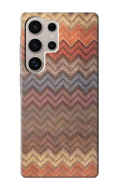 S3752 Zigzag Fabric Pattern Graphic Printed Case Cover Custodia per Samsung Galaxy S24 Ultra