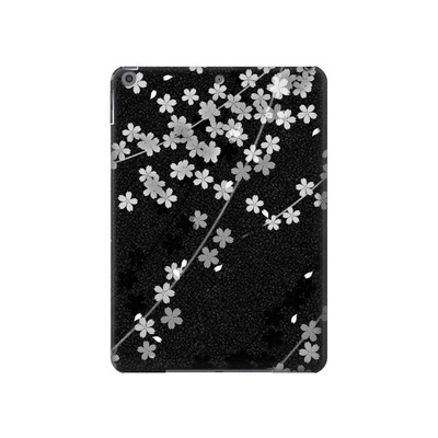 S2544 Japanese Kimono Style Black Flower Pattern Case Cover Custodia per iPad 10.2 (2021,2020,2019), iPad 9 8 7
