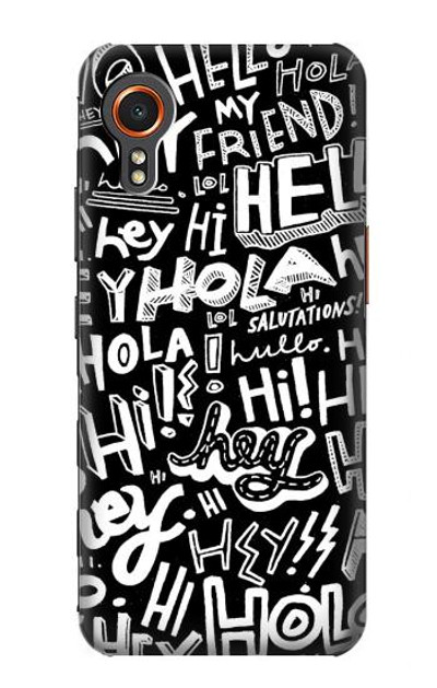 S2744 Hey Hi Hello Art Pattern Case Cover Custodia per Samsung Galaxy Xcover7