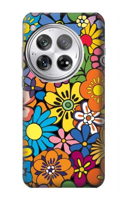 S3281 Colorful Hippie Flowers Pattern Case Cover Custodia per OnePlus 12