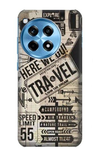 S3441 Vintage Travel Case Cover Custodia per OnePlus 12R