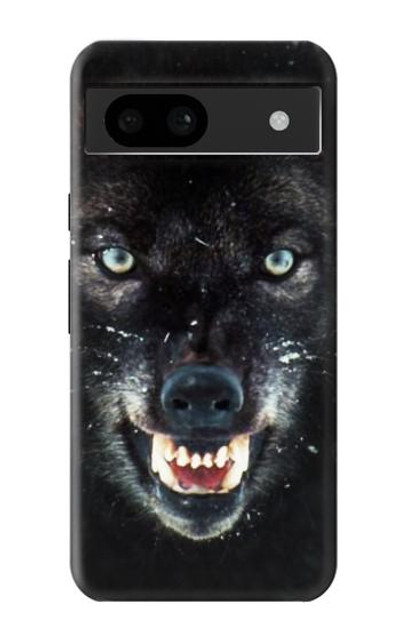 S2823 Black Wolf Blue Eyes Face Case Cover Custodia per Google Pixel 8a