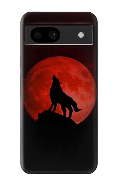 S2955 Wolf Howling Red Moon Case Cover Custodia per Google Pixel 8a