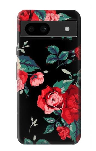 S3112 Rose Floral Pattern Black Case Cover Custodia per Google Pixel 8a