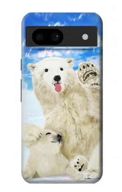 S3794 Arctic Polar Bear and Seal Paint Case Cover Custodia per Google Pixel 8a