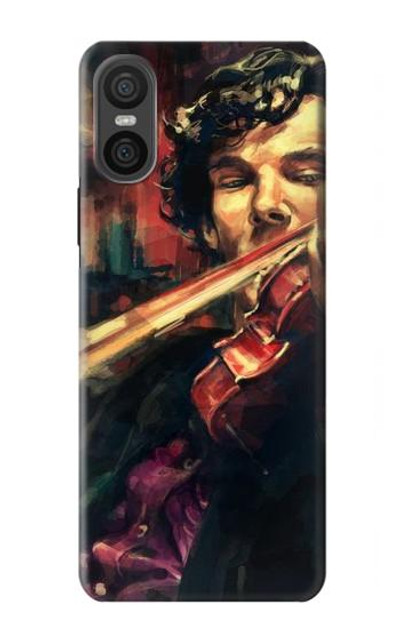 S0723 Violin Art Paint Case Cover Custodia per Sony Xperia 10 VI S0723 Violin Art Paint Case Cover Custodia per Sony Xperia 10 VI