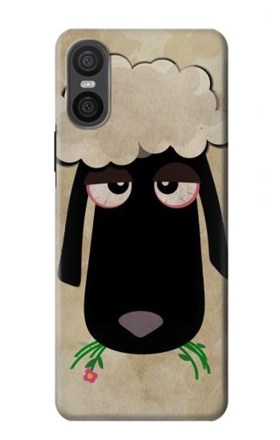 S2826 Cute Cartoon Unsleep Black Sheep Case Cover Custodia per Sony Xperia 10 VI