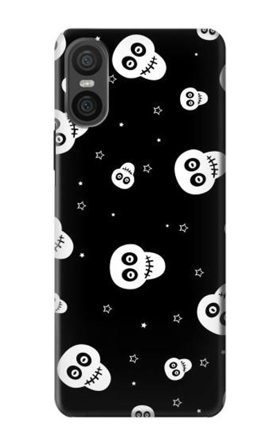 S3261 Smile Skull Halloween Pattern Case Cover Custodia per Sony Xperia 10 VI