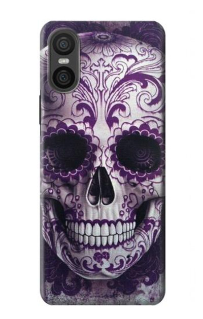 S3582 Purple Sugar Skull Case Cover Custodia per Sony Xperia 10 VI
