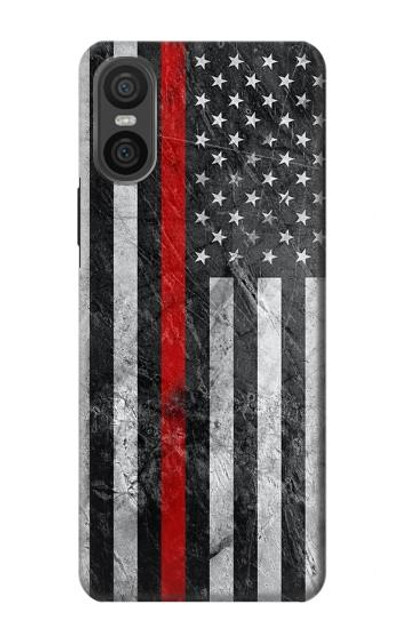 S3687 Firefighter Thin Red Line American Flag Case Cover Custodia per Sony Xperia 10 VI