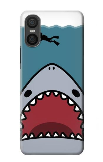 S3825 Cartoon Shark Sea Diving Case Cover Custodia per Sony Xperia 10 VI