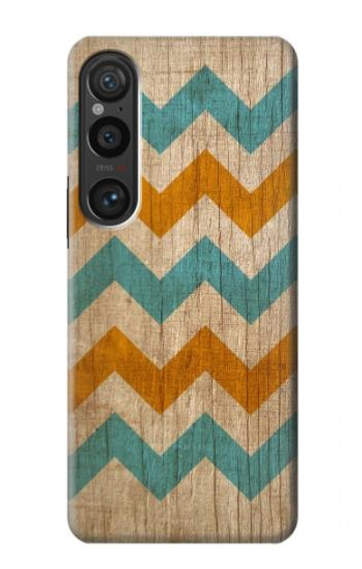 S3033 Vintage Wood Chevron Graphic Printed Case Cover Custodia per Sony Xperia 1 VI