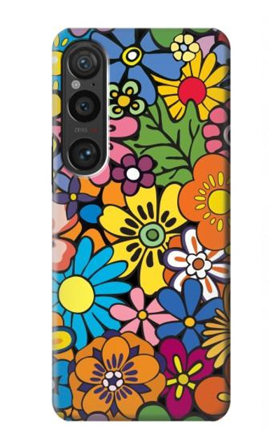 S3281 Colorful Hippie Flowers Pattern Case Cover Custodia per Sony Xperia 1 VI