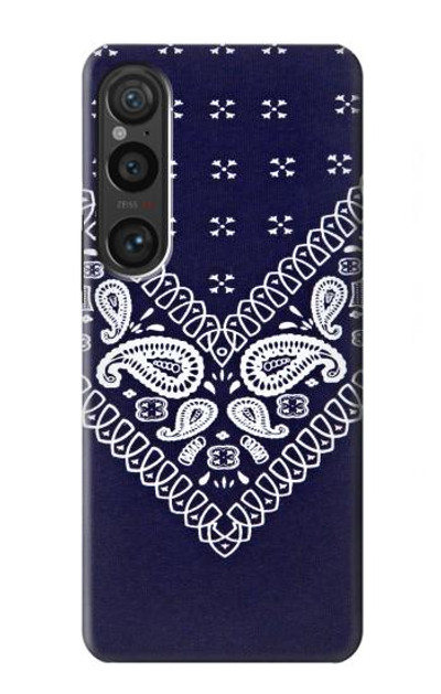 S3357 Navy Blue Bandana Pattern Case Cover Custodia per Sony Xperia 1 VI